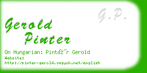 gerold pinter business card